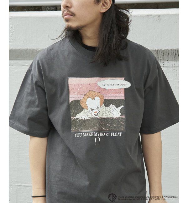 VENCE share style「USED風 IT イット プリントTシャツ 1」|Tシャツ・カットソー|ダークグレー