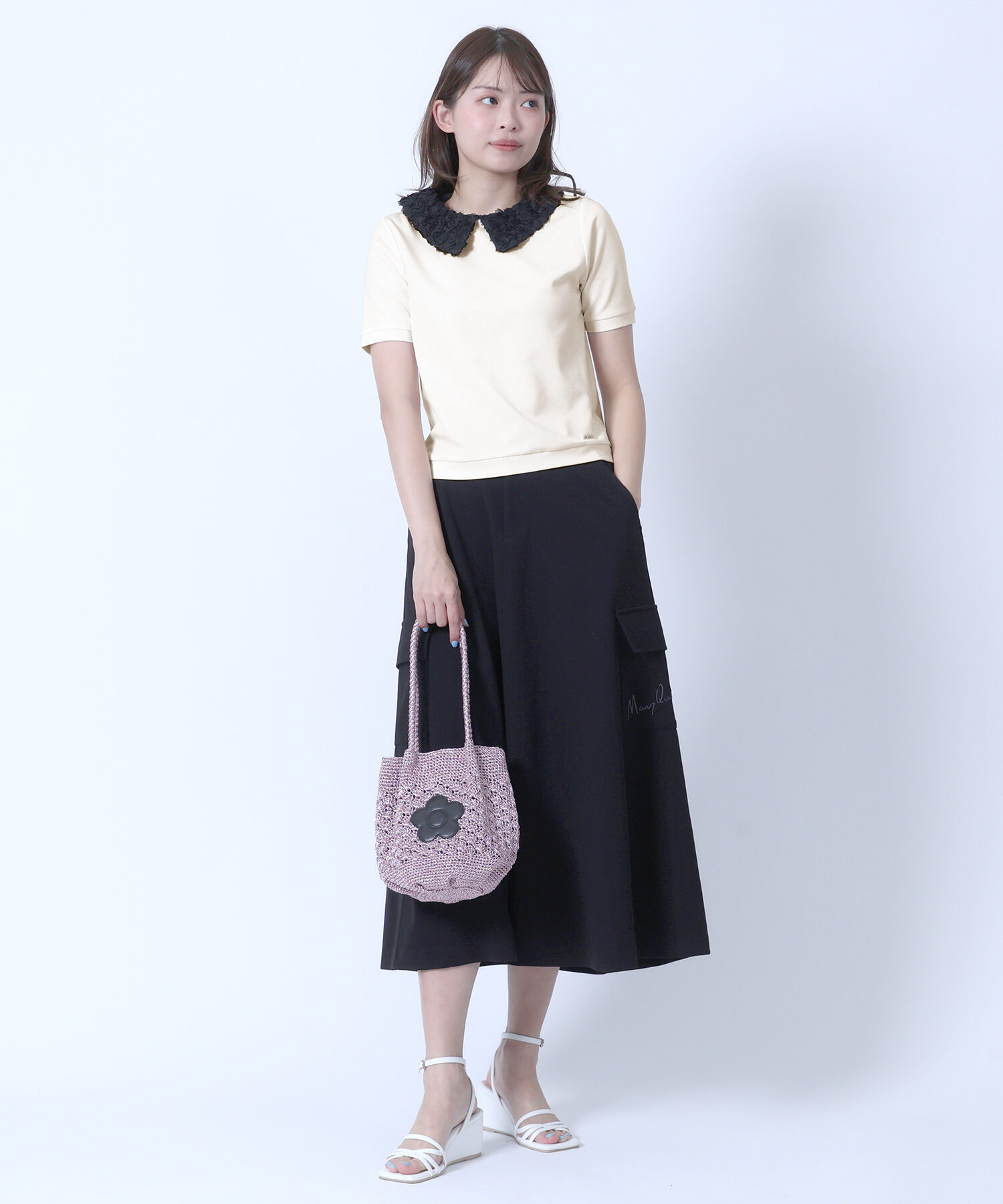 MARY QUANT「ラメクロッシェ ミニトート」|トートバッグ|