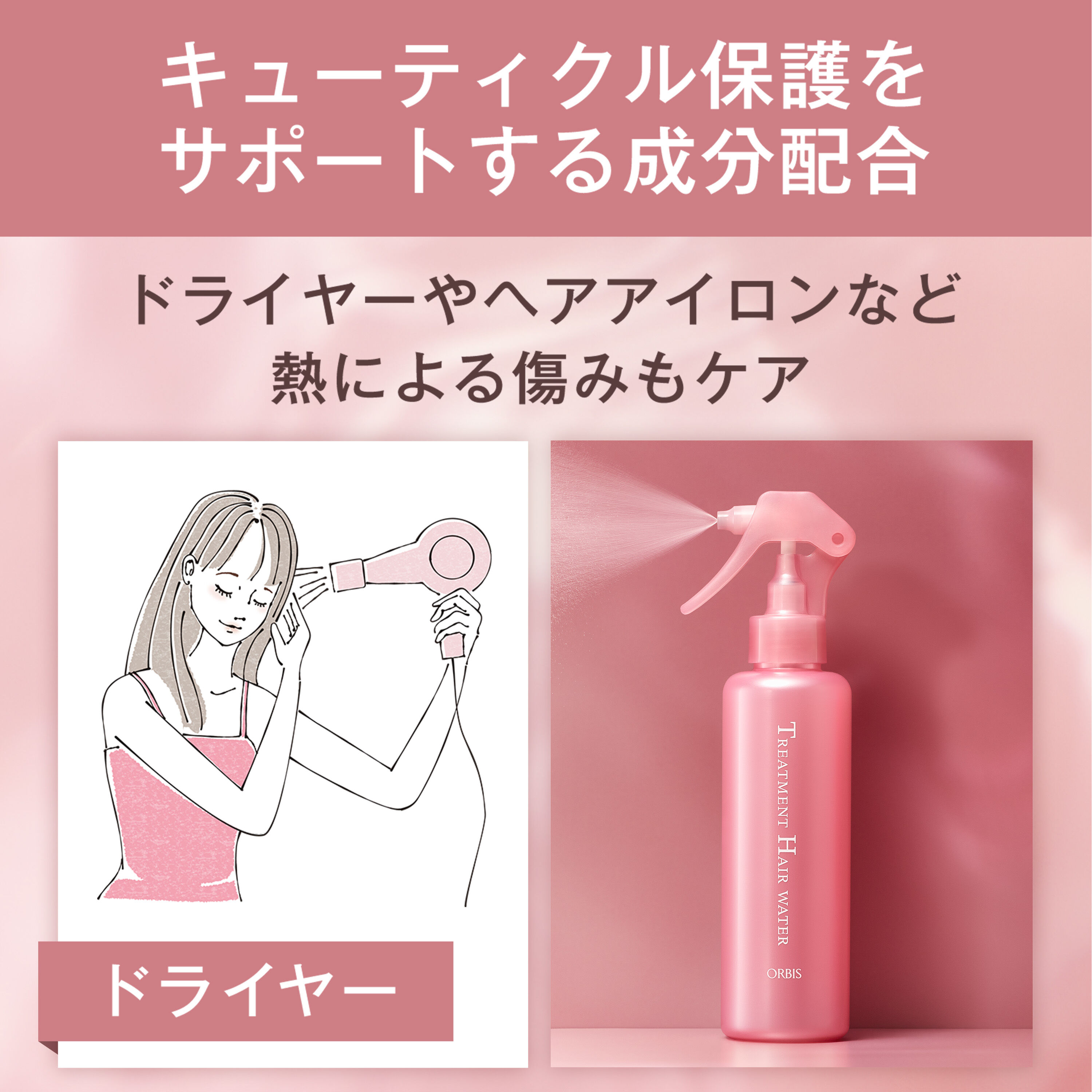 ORBIS「トリートメントヘアウォーター　ボトル入り」|洗い流さないトリートメント|