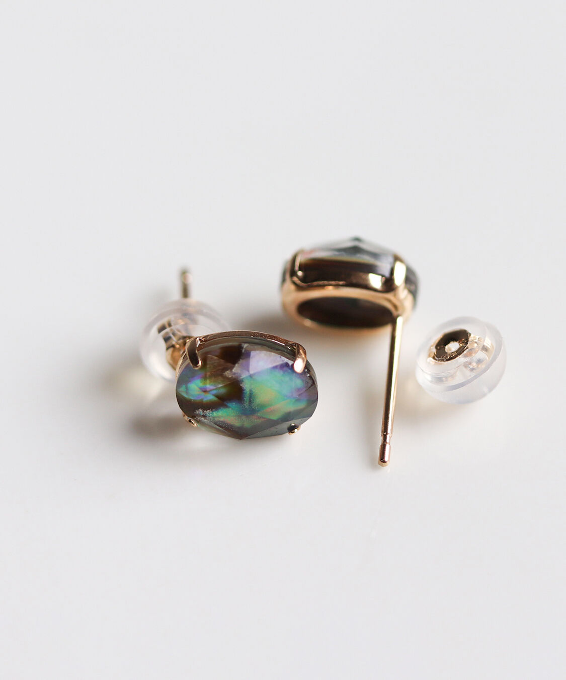  「クリスタル / 黒蝶貝 ピアス | K10YG」|ピアス|