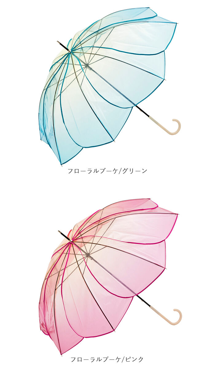 BACKYARD FAMILY「because ビコーズ ビニール傘 オシャレ 通販 雨傘 長傘 お花型 花びら クリアアンブレラ」|傘|