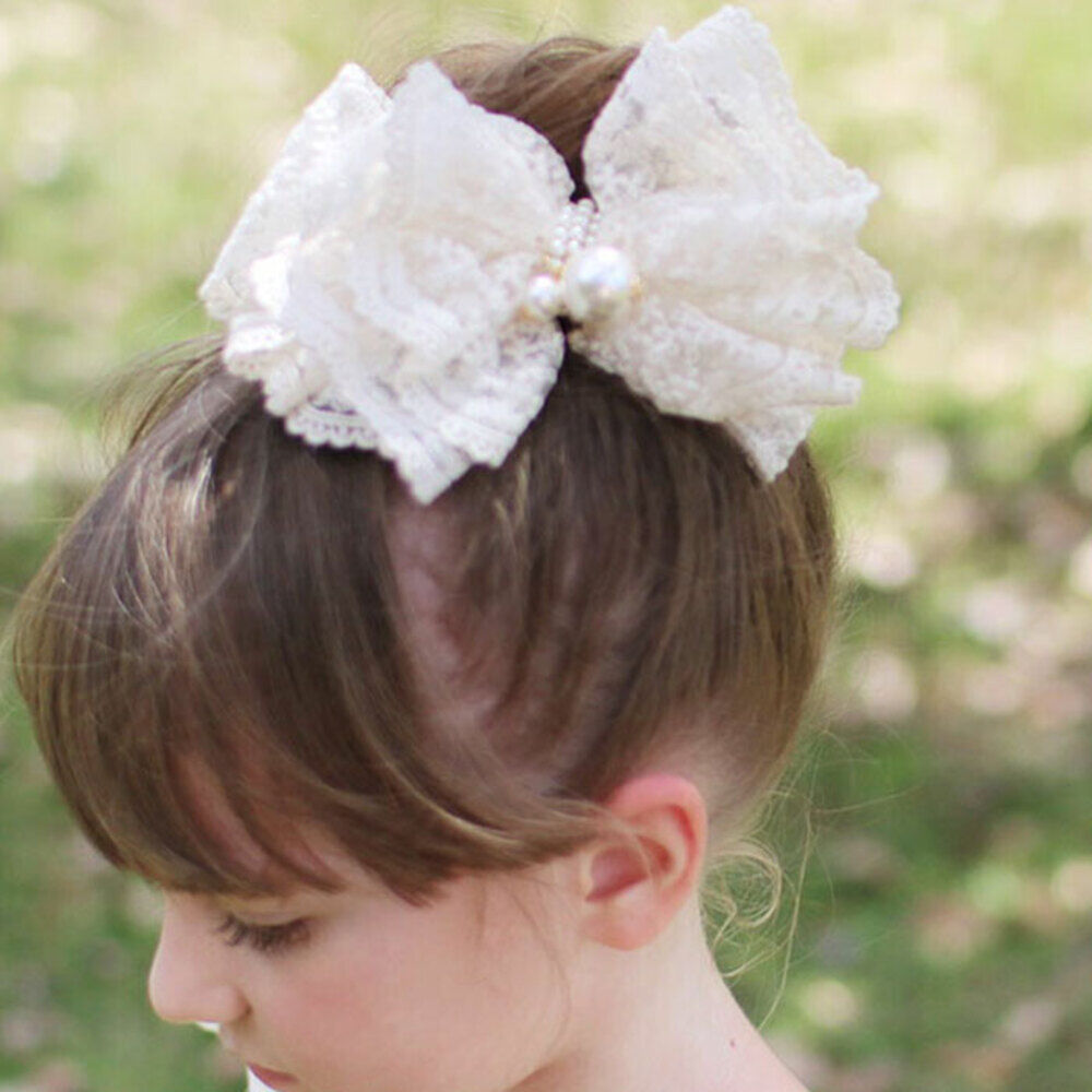 BACKYARD FAMILY「Rora ヘアゴム キッズ 通販 ノンノン 髪ゴム 髪飾り 髪留め リボン レース 大きい パール」|ヘアゴム・シュシュ|ホワイト1