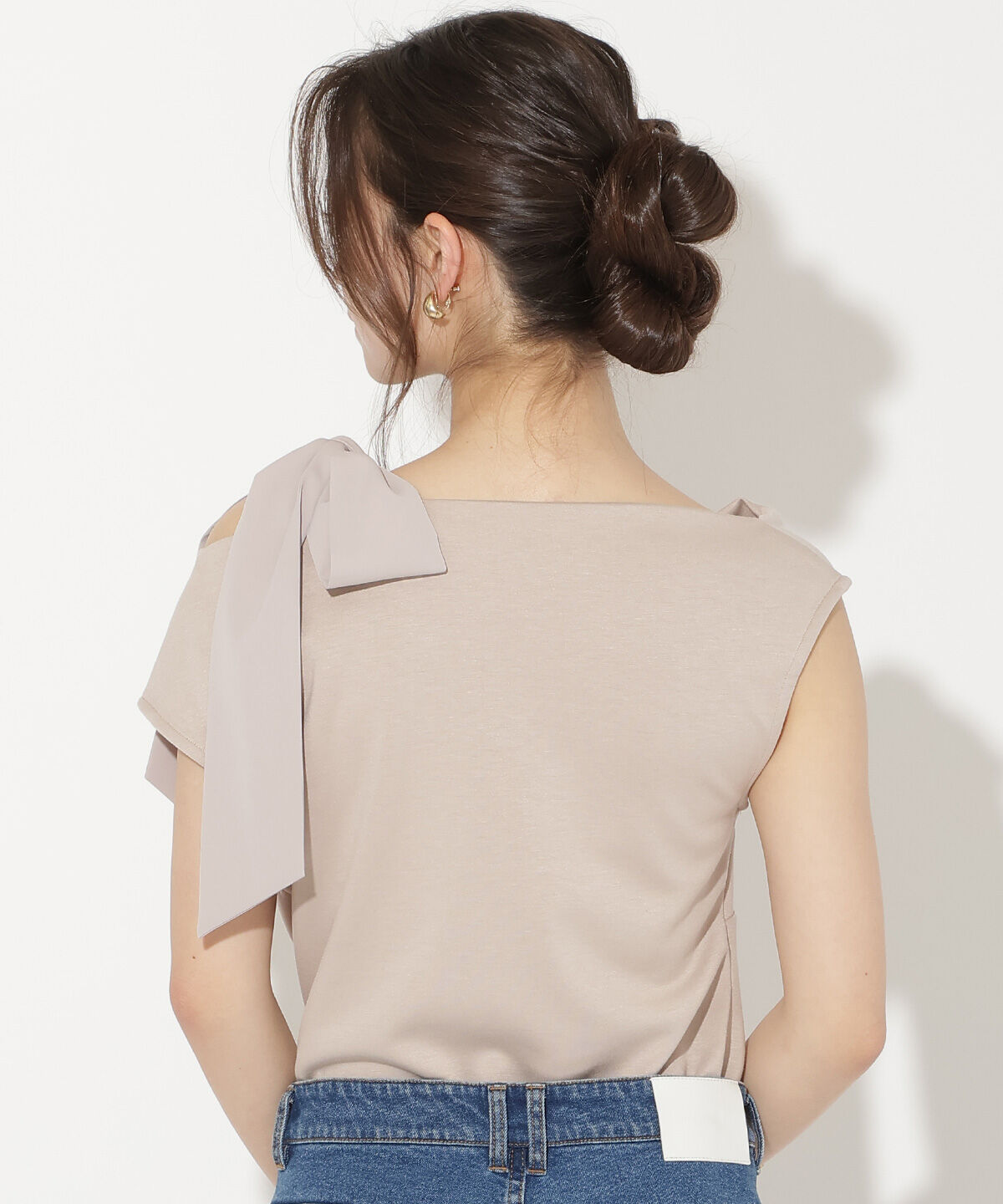 WILLSELECTION「リボンショルダードレープカットトップス」|Tシャツ・カットソー|