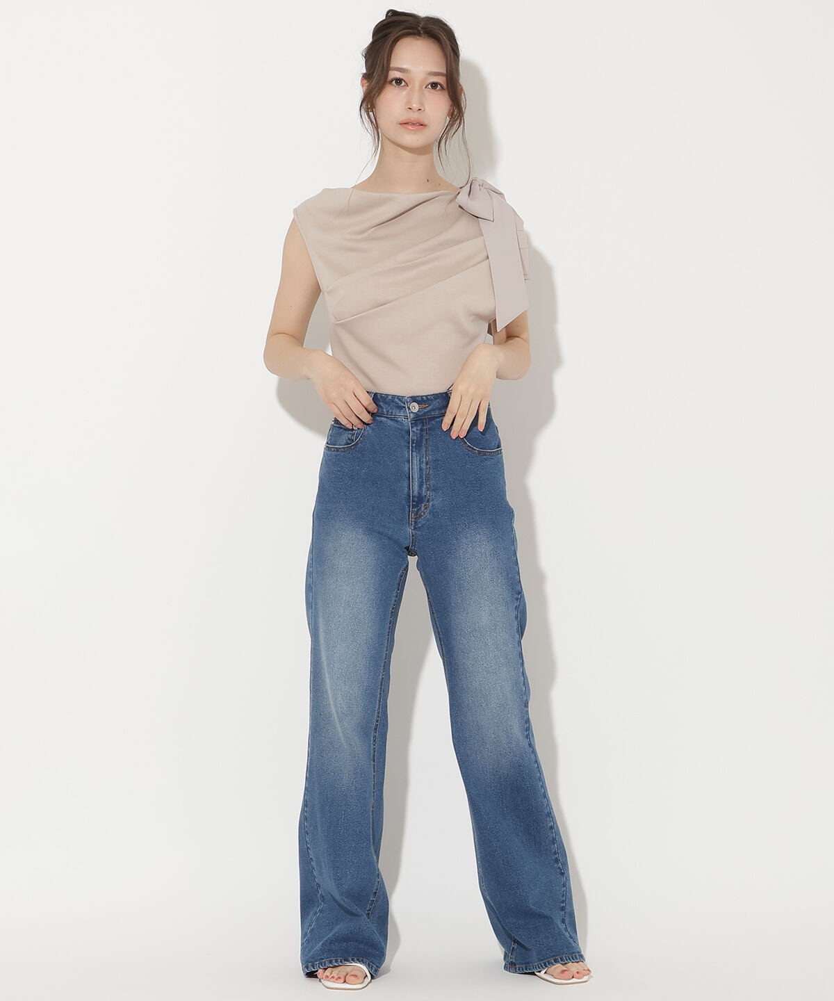 WILLSELECTION「リボンショルダードレープカットトップス」|Tシャツ・カットソー|