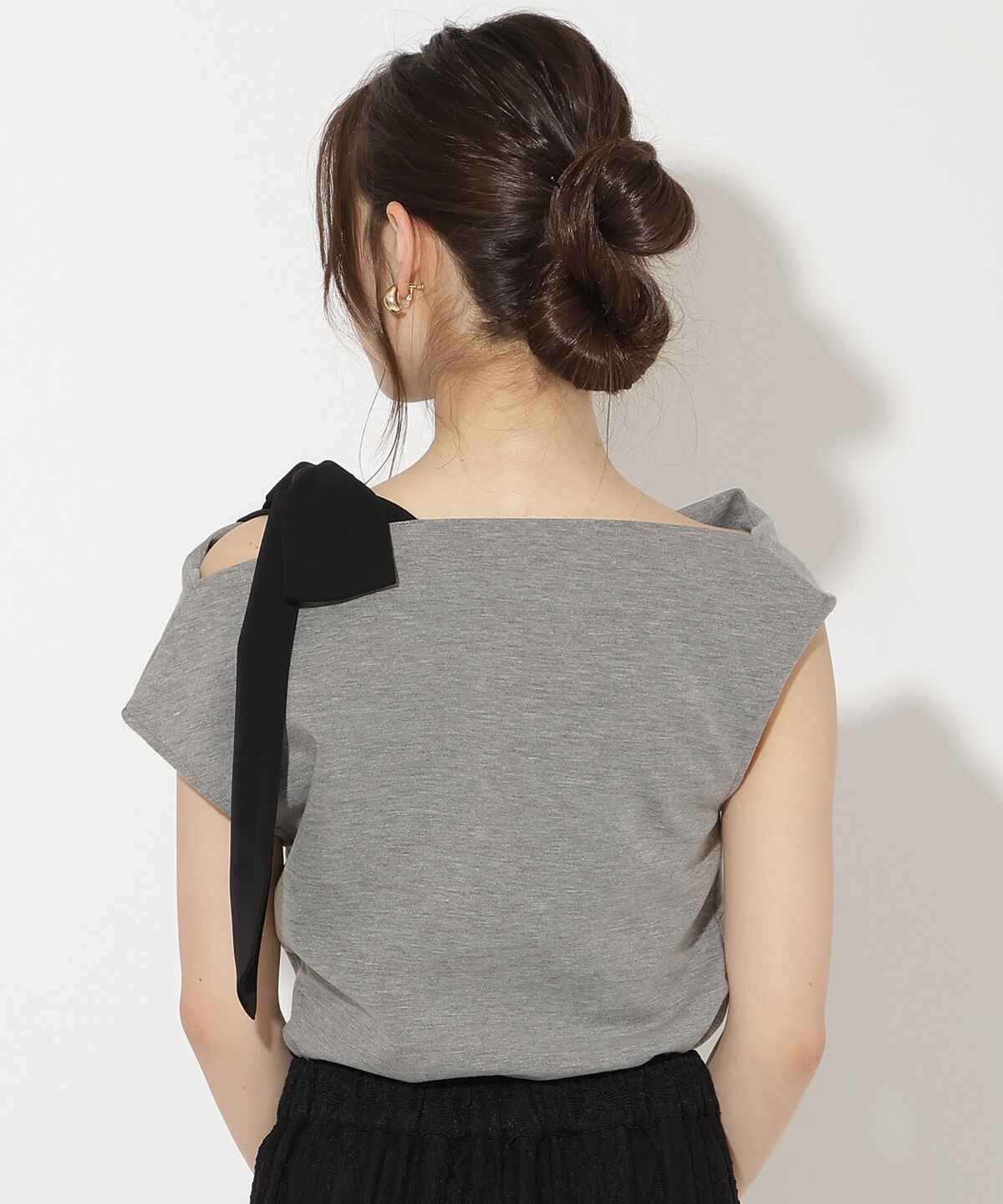 WILLSELECTION「リボンショルダードレープカットトップス」|Tシャツ・カットソー|