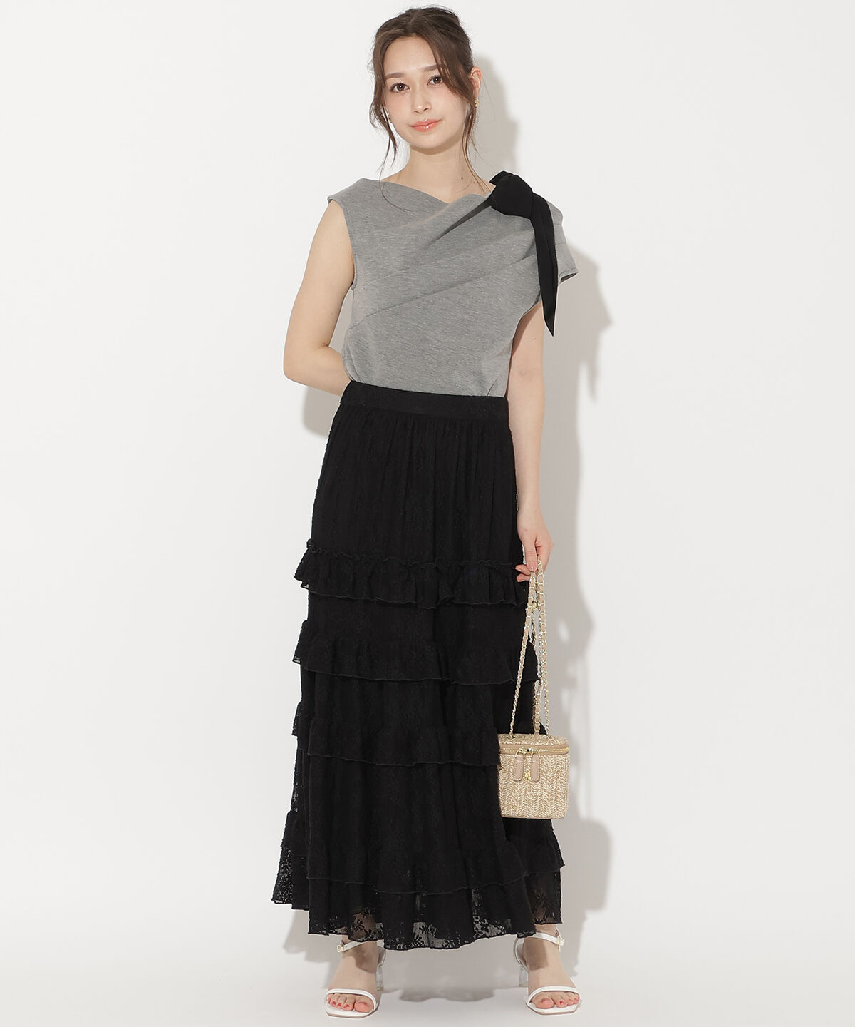 WILLSELECTION「リボンショルダードレープカットトップス」|Tシャツ・カットソー|