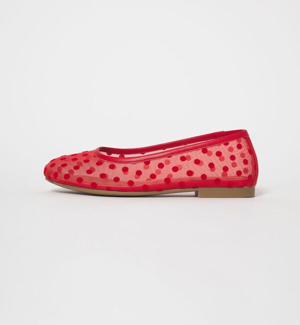 ODETTE E ODILE「オブリークプレーンチュール フラット10&uarr;」|パンプス|RED