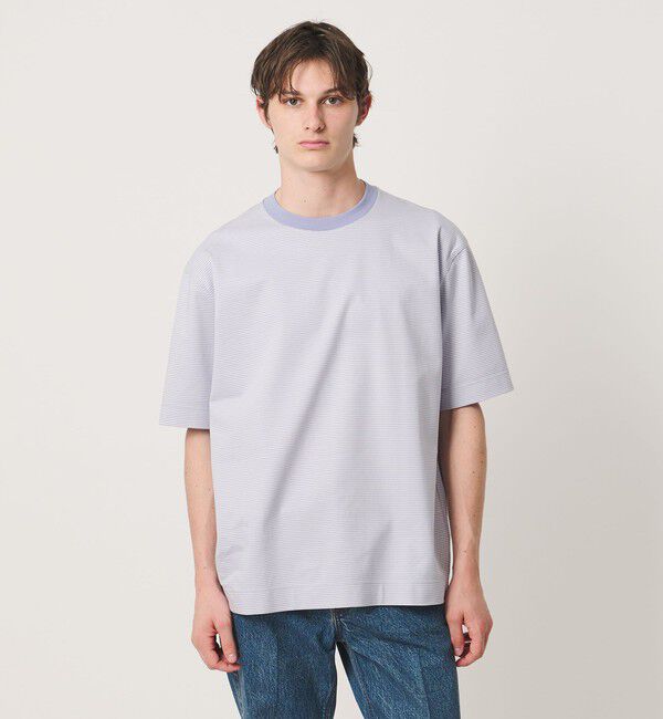 UNITED ARROWS「ポンチボーダー Tシャツ デオドラント 抗菌防臭 接触冷感」|Tシャツ・カットソー|