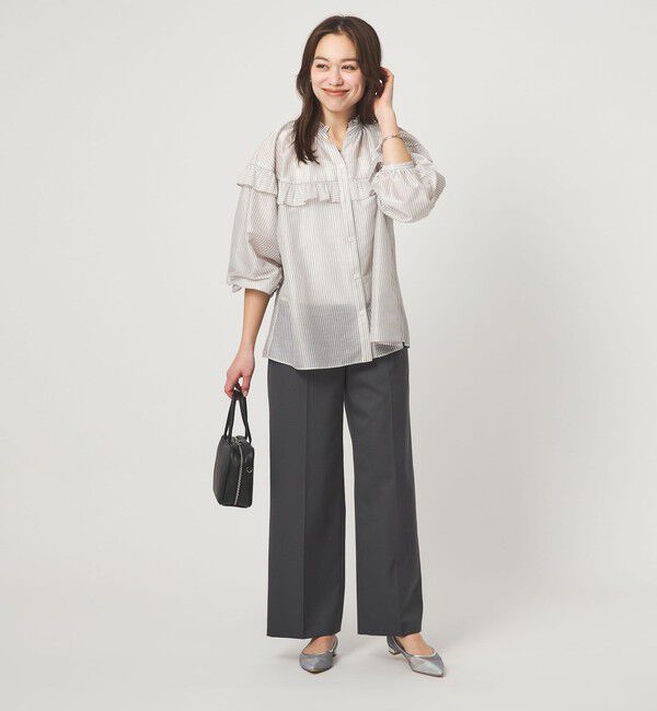 UNITED ARROWS green label relaxing「カールマイヤー ヨーク フリル ブラウス マシンウォッシャブル 通気性」|シャツ・ブラウス|
