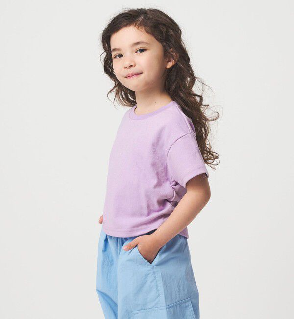 UNITED ARROWS green label relaxing「【WEB限定】サイドギャザー チビ Tシャツ 100cm-160cm」|Tシャツ・カットソー|