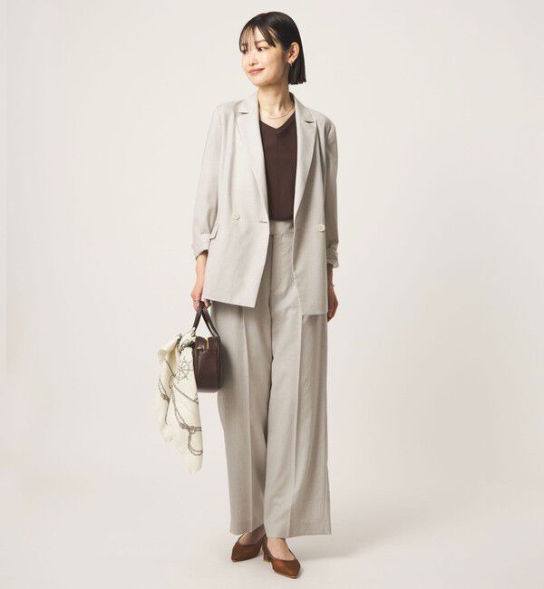 UNITED ARROWS green label relaxing「［size SHORT/TALLあり］ライト リネンライク ストレート パンツ UVカット 通気性」|スラックス|