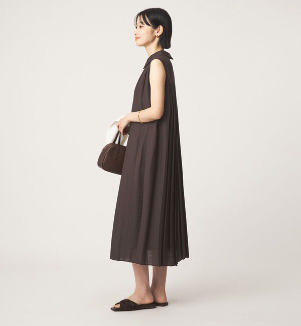 UNITED ARROWS green label relaxing「エリツキ プリーツ ノースリーブ ワンピース」|ワンピース|