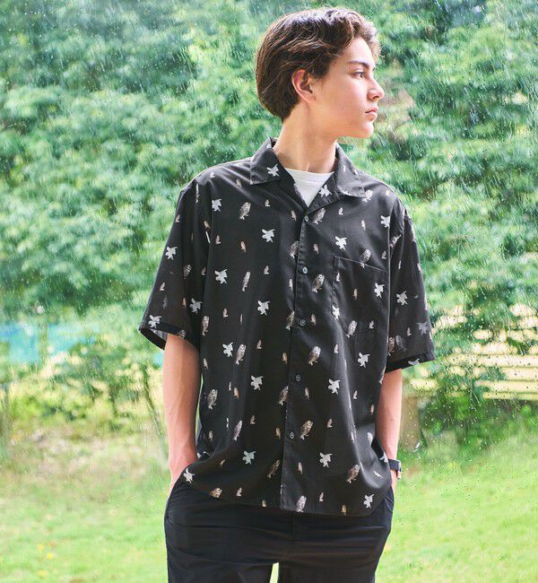 UNITED ARROWS green label relaxing「DEYROLLE オープンカラー 半袖 シャツ」|シャツ・ブラウス|BLACK