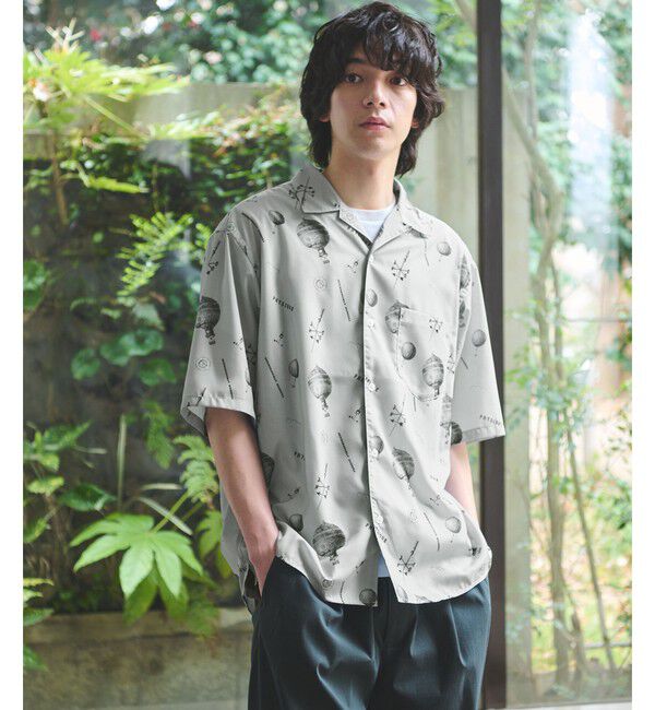 UNITED ARROWS green label relaxing「DEYROLLE オープンカラー 半袖 シャツ」|シャツ・ブラウス|LT.GRAY