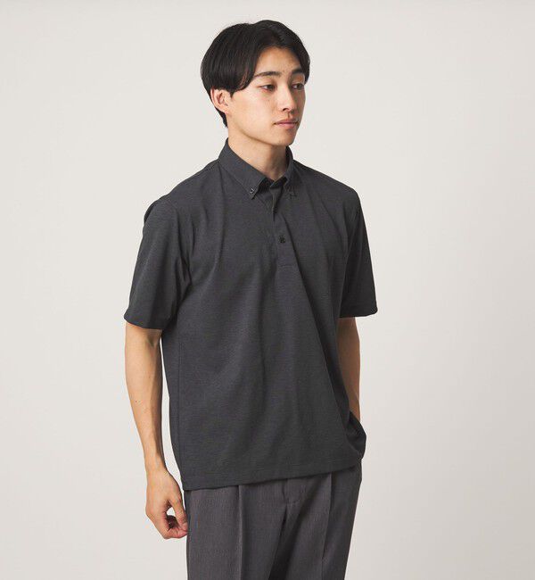 UNITED ARROWS green label relaxing「プライムフレックス ドット メッシュ ボタンダウン ビズポロ ポロシャツ -ストレッチ・吸水速乾・通気性-」|ポロシャツ|