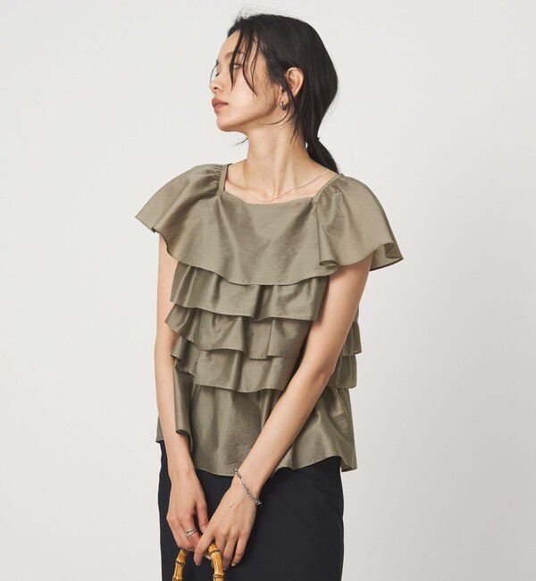 UNITED ARROWS green label relaxing「シアー ランダムフリル ブラウス」|シャツ・ブラウス|
