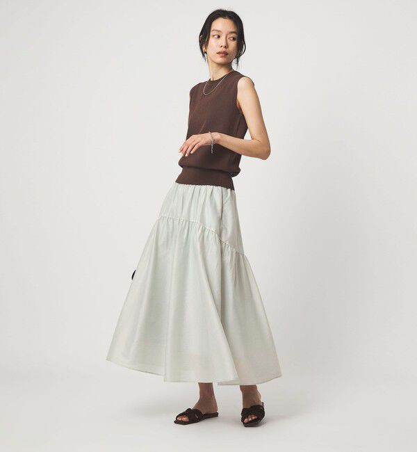 UNITED ARROWS green label relaxing「シアー ラウンド キリカエ ギャザー スカート」|フレア|