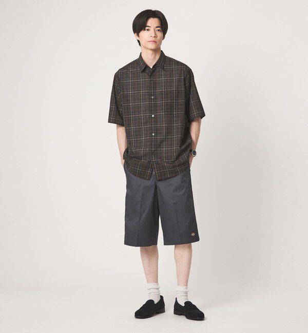 UNITED ARROWS green label relaxing「ウォッシャブル TW サイロ ジャストルーズ チェック柄 半袖 シャツ -通気性・接触冷感-」|シャツ・ブラウス|