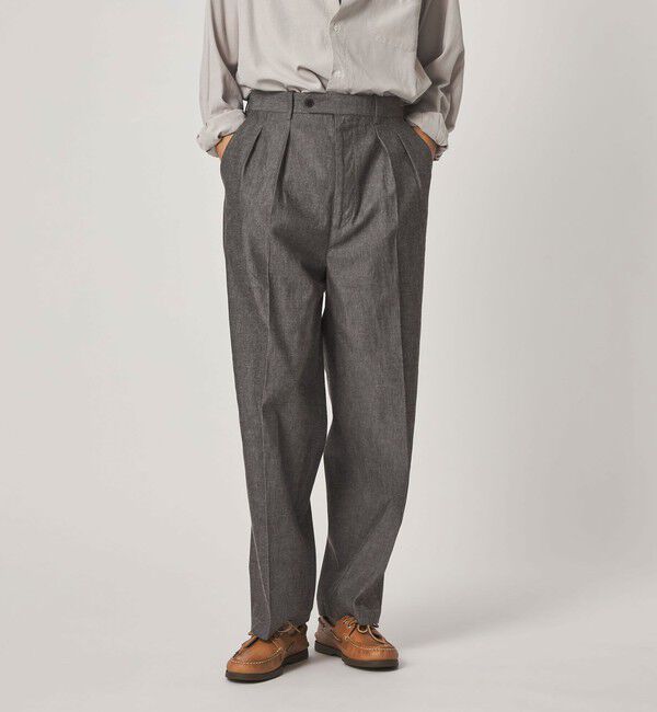 STEVEN ALAN「＜Steven Alan＞ デニムシャンブレー イン ツープリーツ ドレス トラウザーズ」|スラックス|