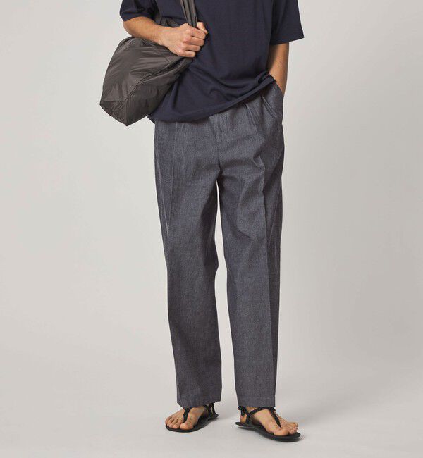 STEVEN ALAN「＜Steven Alan＞ デニムシャンブレー イン ツープリーツ ドレス トラウザーズ」|スラックス|