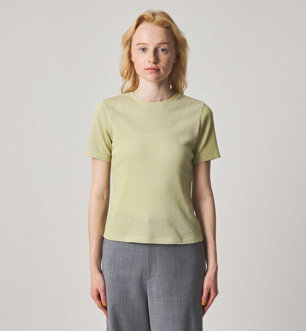 STEVEN ALAN「＜Steven Alan＞リブ ハーフスリーブ プルオーバー」|Tシャツ・カットソー|