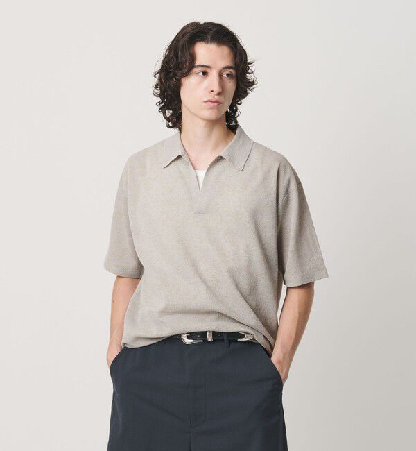 BEAUTY&YOUTH UNITED ARROWS「KNITEE リネンブレンド ミラノ スキッパー ニット Tシャツ ウォッシャブル」|ニット・セーター|