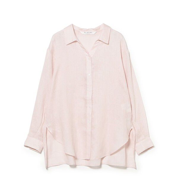 Ray BEAMS 「リネン スキッパー シャツ     26SS  日除け 紫外線対策 冷房対策 洗える 夏コーデ レジャー 麻」|シャツ・ブラウス|