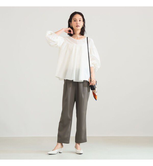 Demi-Luxe BEAMS 「【接触冷感】トリアセ ポリエステル ツイル ドロストパンツ」|チノ|