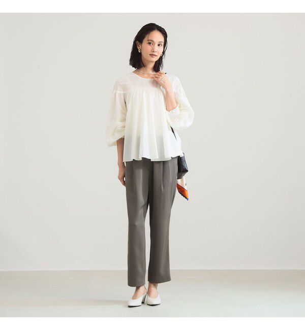 Demi-Luxe BEAMS 「【接触冷感】トリアセ ポリエステル ツイル ドロストパンツ」|チノ|