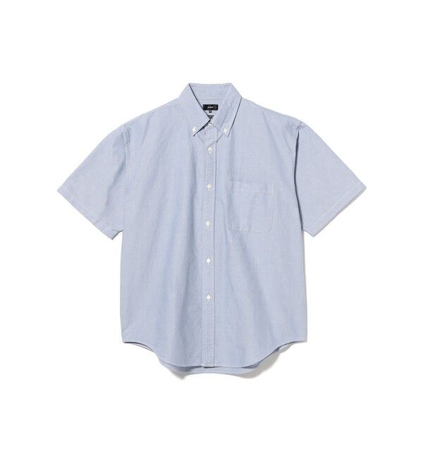 BEAMS「オックスフォード ボタンダウンシャツ 5分丈【ワイドフィット】」|シャツ・ブラウス|BLUE