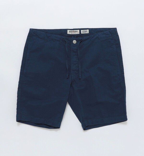 SHIPS「【SHIPS別注】GROWN&SEWN: コットン/リネン イージーショートパンツ」|チノ|ネイビー