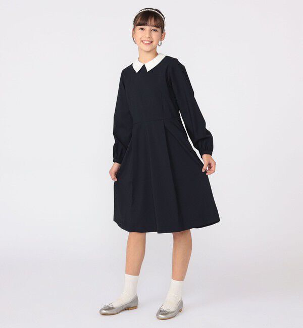 SHIPS KIDS「SHIPS KIDS:150～160cm / セレモニー ストレッチ フレア ワンピース」|ワンピース|