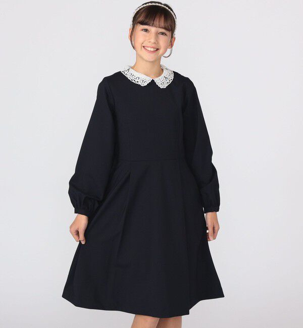 SHIPS KIDS「SHIPS KIDS:150～160cm / セレモニー ストレッチ フレア ワンピース」|ワンピース|