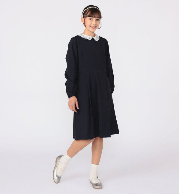 SHIPS KIDS「SHIPS KIDS:150～160cm / セレモニー ストレッチ フレア ワンピース」|ワンピース|