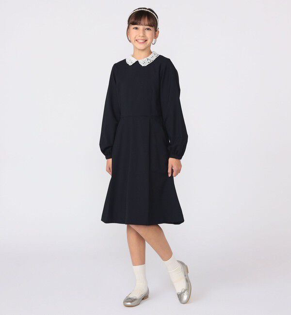 SHIPS KIDS「SHIPS KIDS:150～160cm / セレモニー ストレッチ フレア ワンピース」|ワンピース|