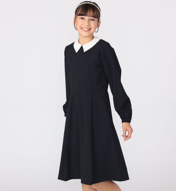 SHIPS KIDS「SHIPS KIDS:150～160cm / セレモニー ストレッチ フレア ワンピース」|ワンピース|