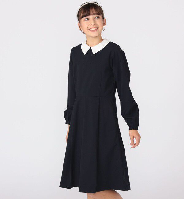 SHIPS KIDS「SHIPS KIDS:150～160cm / セレモニー ストレッチ フレア ワンピース」|ワンピース|
