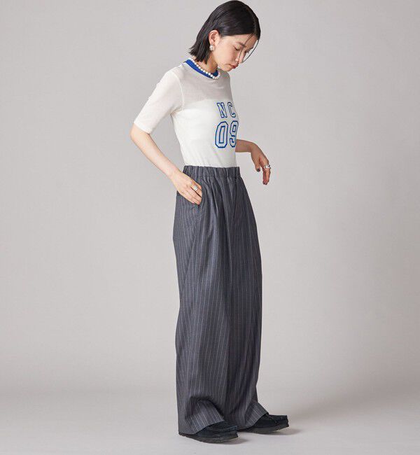 SHIPS for women「SHIPS NINE CASE:〈手洗い可能〉ストライプ イージー パンツ」|その他|