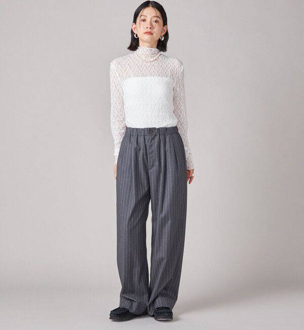 SHIPS for women「SHIPS NINE CASE:〈手洗い可能〉ストライプ イージー パンツ」|その他|
