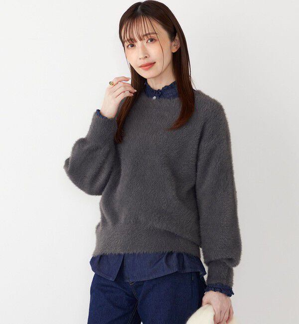 SHIPS Colors 「SHIPS Colors:〈手洗い可能〉シャギー クルーネック ニット」|ニット・セーター|