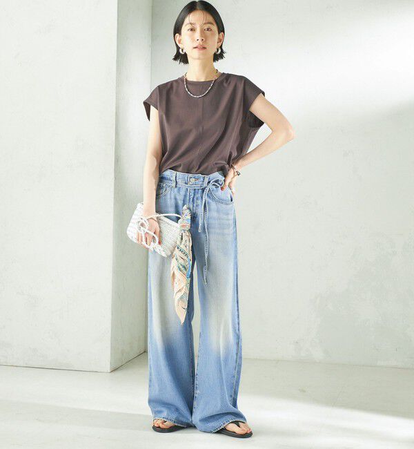 SHIPS for women「〈接触冷感/吸水速乾/洗濯機可能〉ハイゲージ ポンチ コクーン カットソー」|Tシャツ・カットソー|