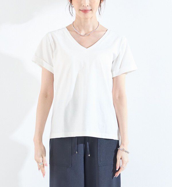 SHIPS Colors 「SHIPS Colors:〈汗染み防止・手洗い可能〉Vネック Tシャツ」|Tシャツ・カットソー|