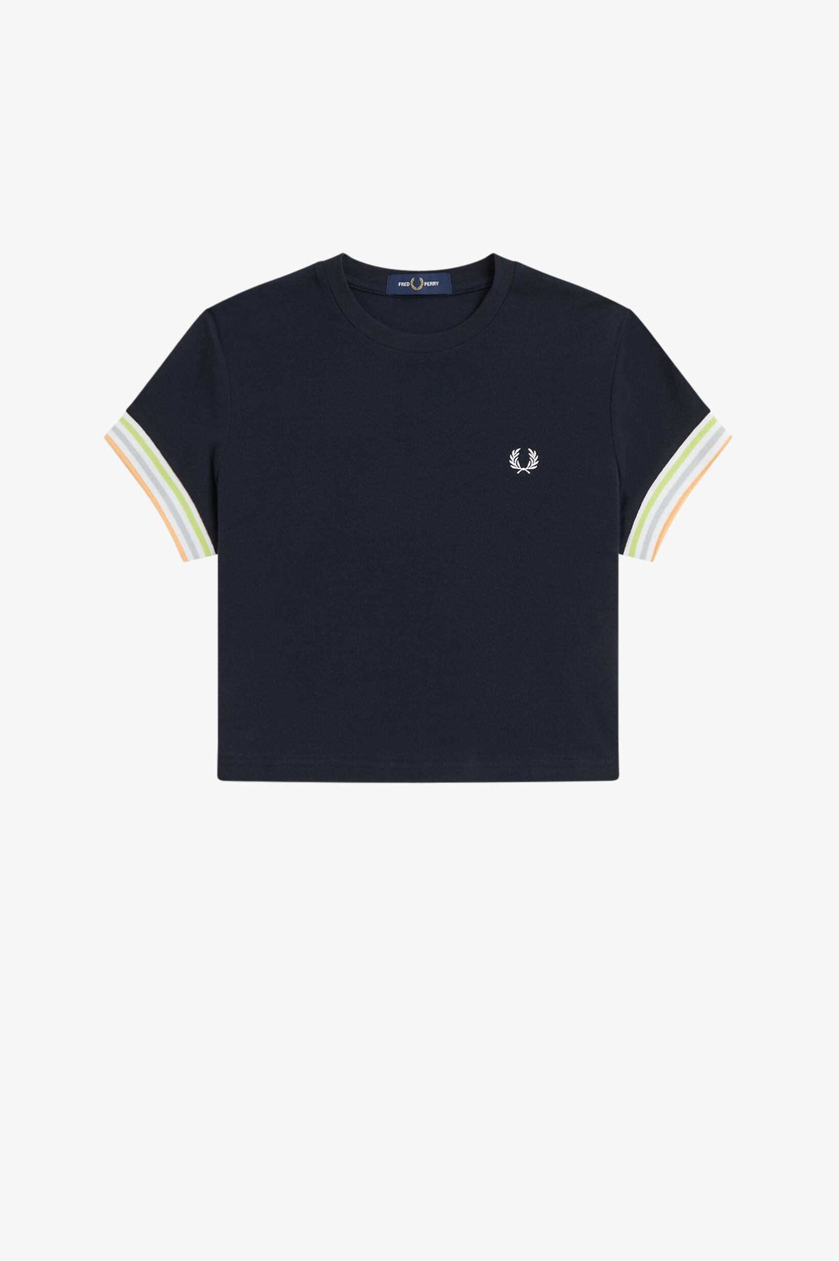 FRED PERRY 「Striped Cuff Pique T-Shirt／ストライプカフスピケTシャツ」|Tシャツ・カットソー|