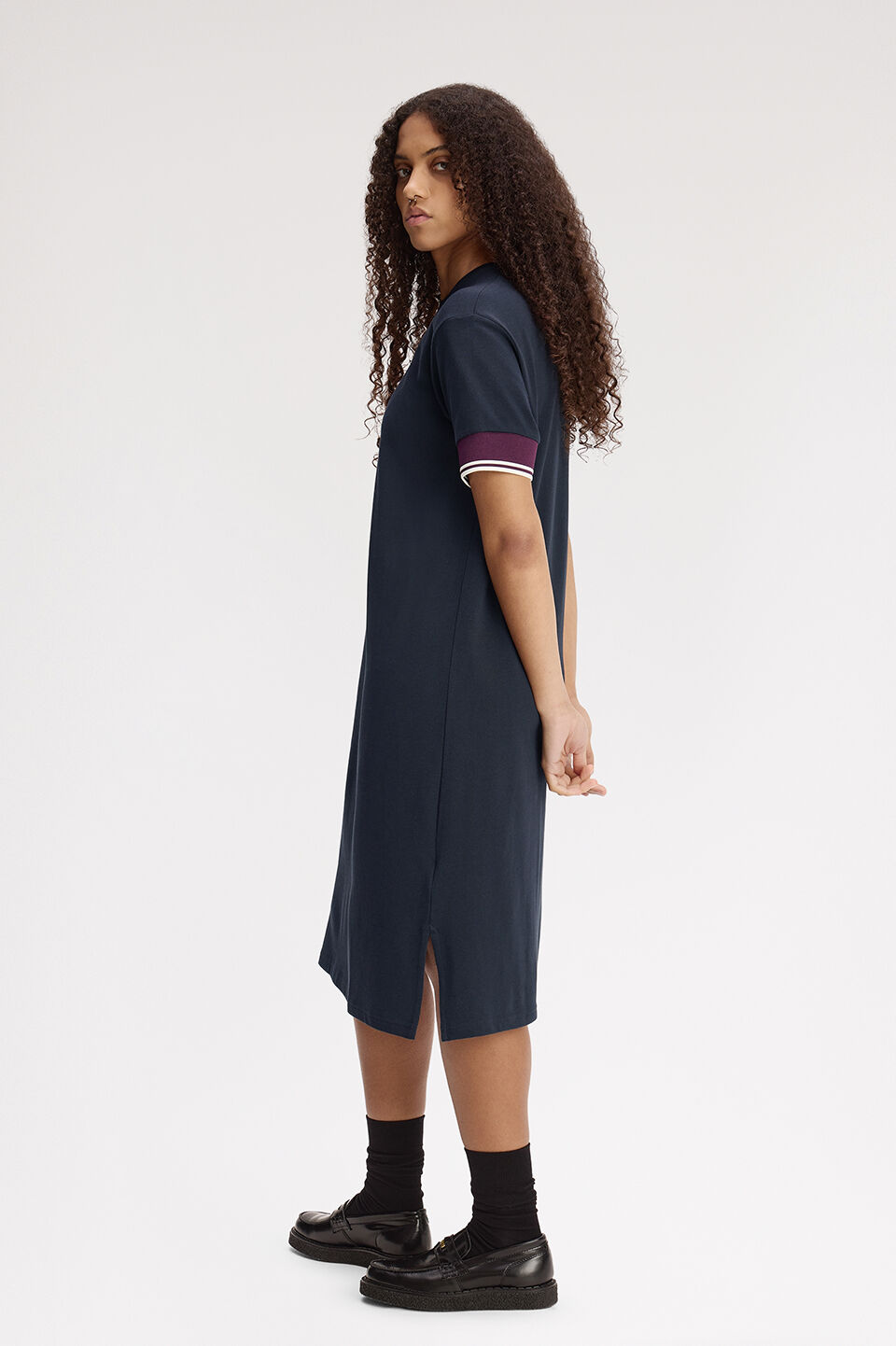 FRED PERRY 「Contrast Cuff Pique T-Shirt Dress／コントラストカフ鹿の子Tシャツワンピース」|ワンピース|