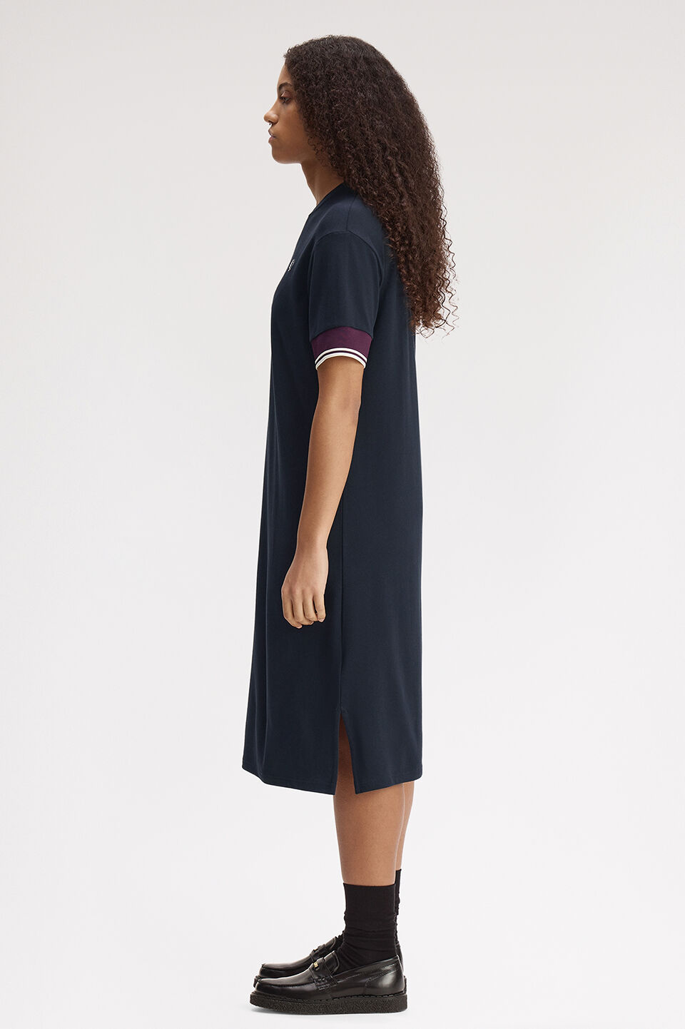 FRED PERRY 「Contrast Cuff Pique T-Shirt Dress／コントラストカフ鹿の子Tシャツワンピース」|ワンピース|