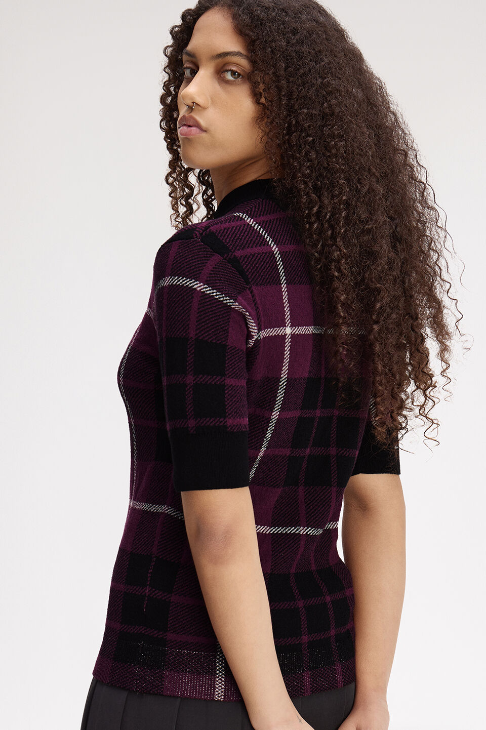 FRED PERRY 「FRED PERRY／Boucle Tartan Knitted T-Shirt／ブークレタータンチェックニットTシャツ」|Tシャツ・カットソー|