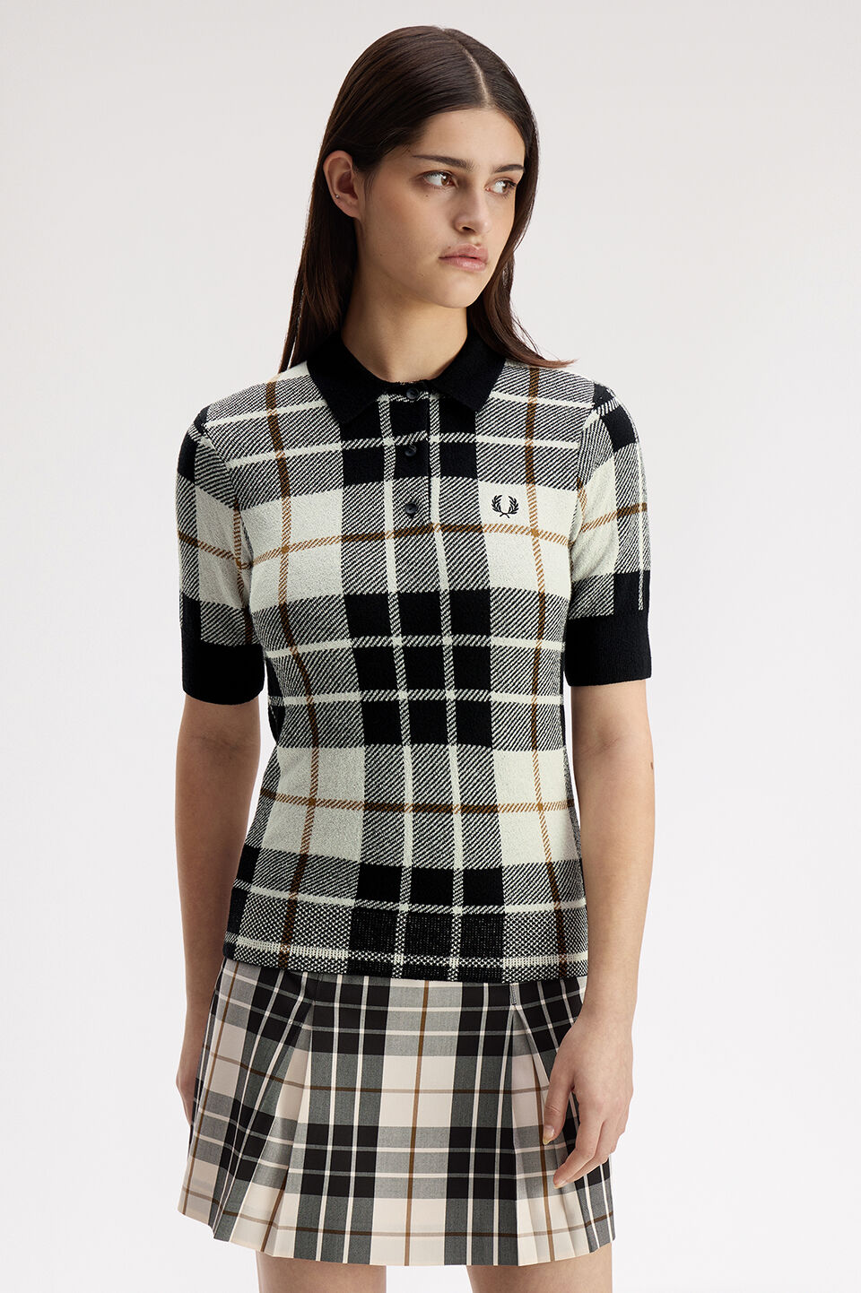 FRED PERRY 「FRED PERRY／Boucle Tartan Knitted Shirt／ブークレタータンチェックニットポロ」|Tシャツ・カットソー|