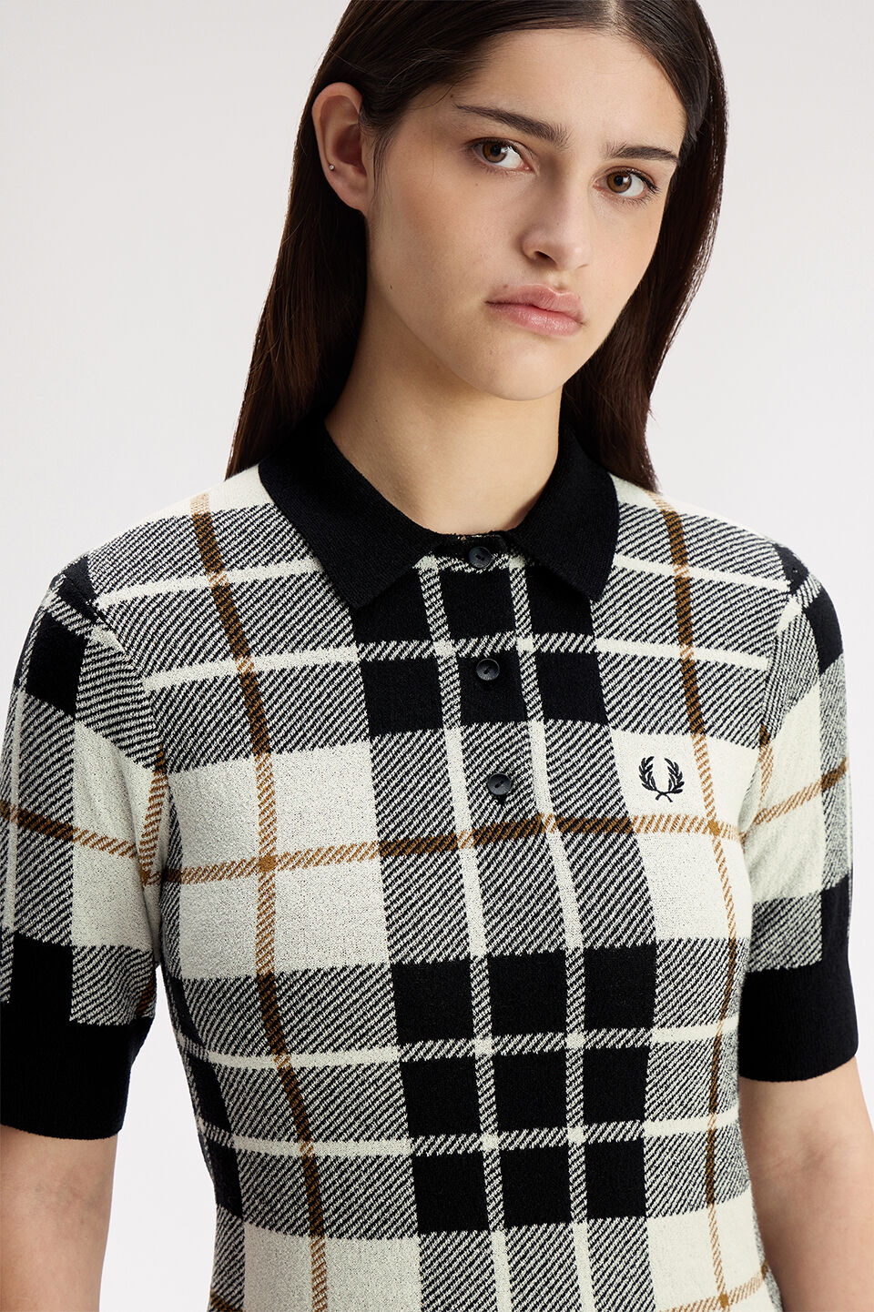 FRED PERRY 「FRED PERRY／Boucle Tartan Knitted Shirt／ブークレタータンチェックニットポロ」|Tシャツ・カットソー|