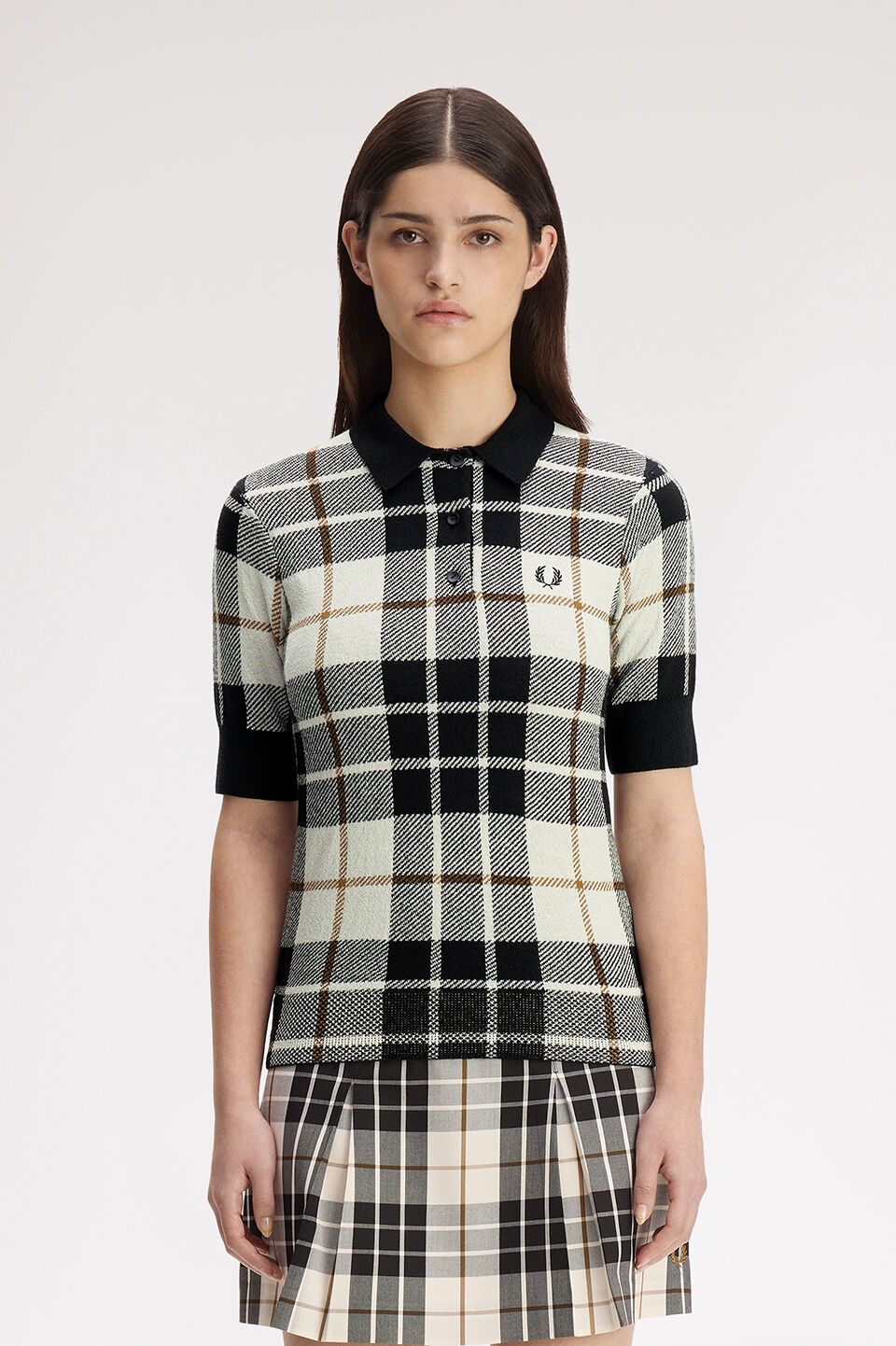 FRED PERRY 「FRED PERRY／Boucle Tartan Knitted Shirt／ブークレタータンチェックニットポロ」|Tシャツ・カットソー|