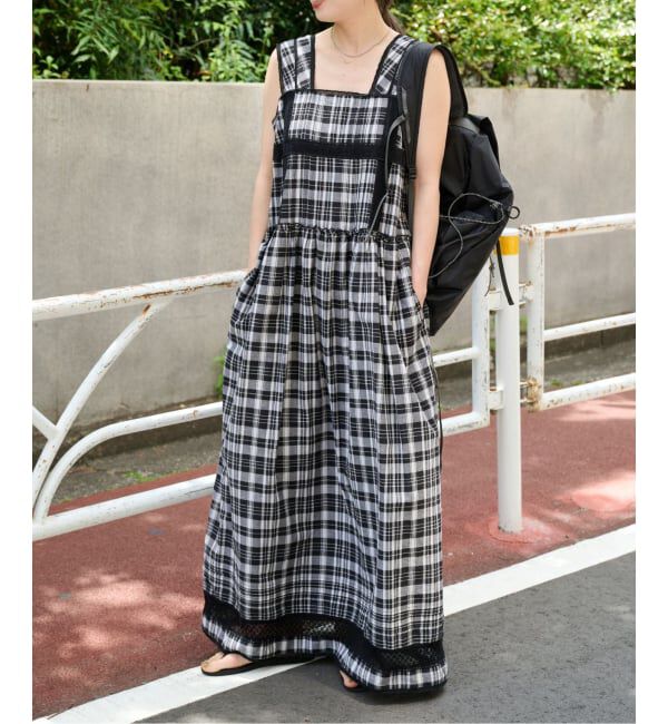 OUTDOOR PRODUCTS Usual Things「コットンローンレーストリムワンピース」|ワンピース|ブラック A